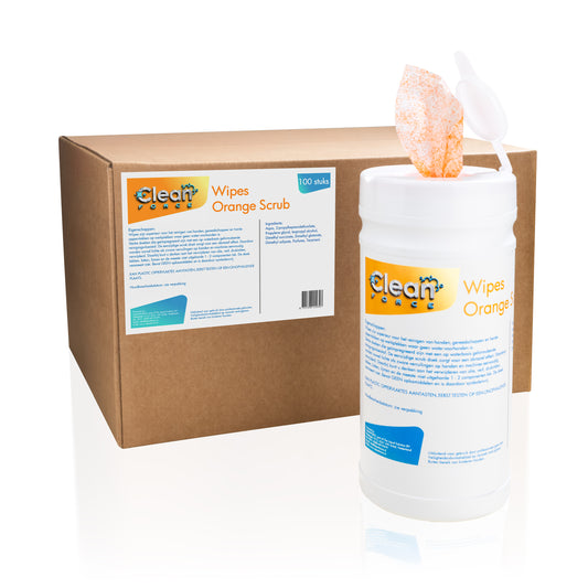 Wipes Orange Scrub, 100 stuks pot (6st doos)